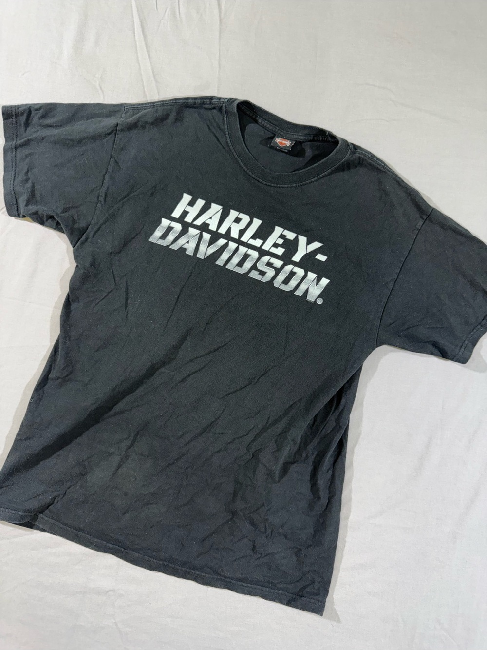 Harley-Davidson Black Tee with White Stacked Logo